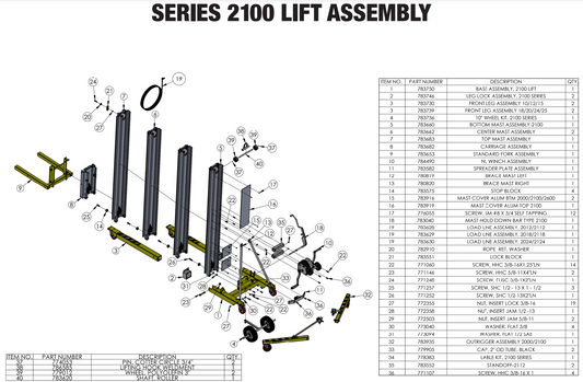 Sumner 783750 BASE ASSEMBLY, 2100 LIFT