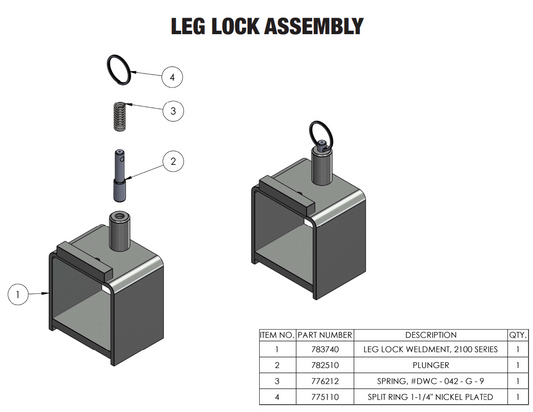 Sumner 783740 LEG LOCK WELDMENT, 2100 SERIES