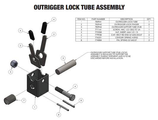 Sumner 783941 OUTRIGGER LOCK TUBE