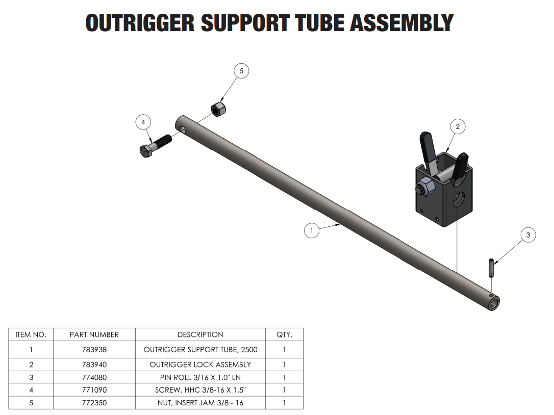 Sumner 783940 OUTRIGGER LOCK ASSEMBLY