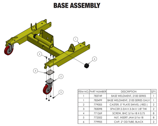 Sumner 783749 BASE WELDMENT, 2100 SERIES