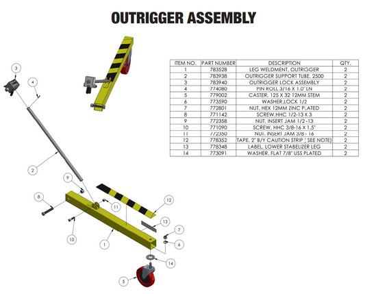 Sumner 783528 LEG WELDMENT, OUTRIGGER