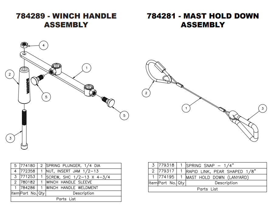 Sumner 784289 WINCH HANDLE ASSEMBLY