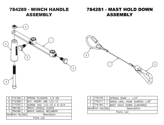 Sumner 784289 WINCH HANDLE ASSEMBLY