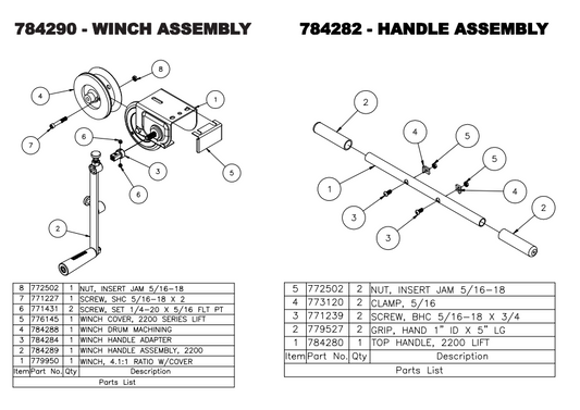 Sumner 784289 WINCH HANDLE ASSEMBLY